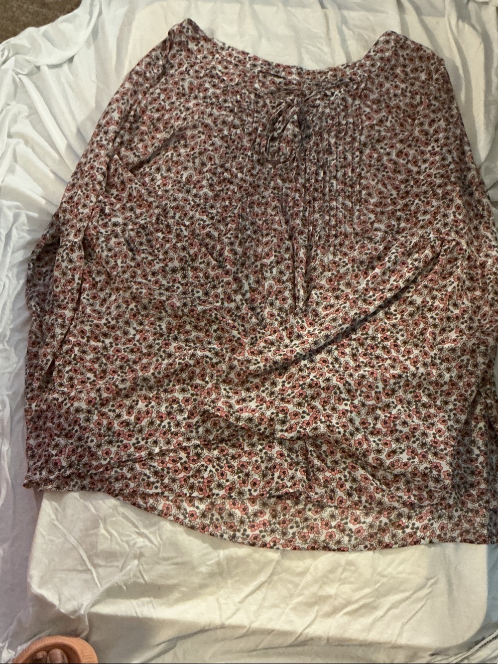 torrid Floral Peasant Blouse in Rose and Cream